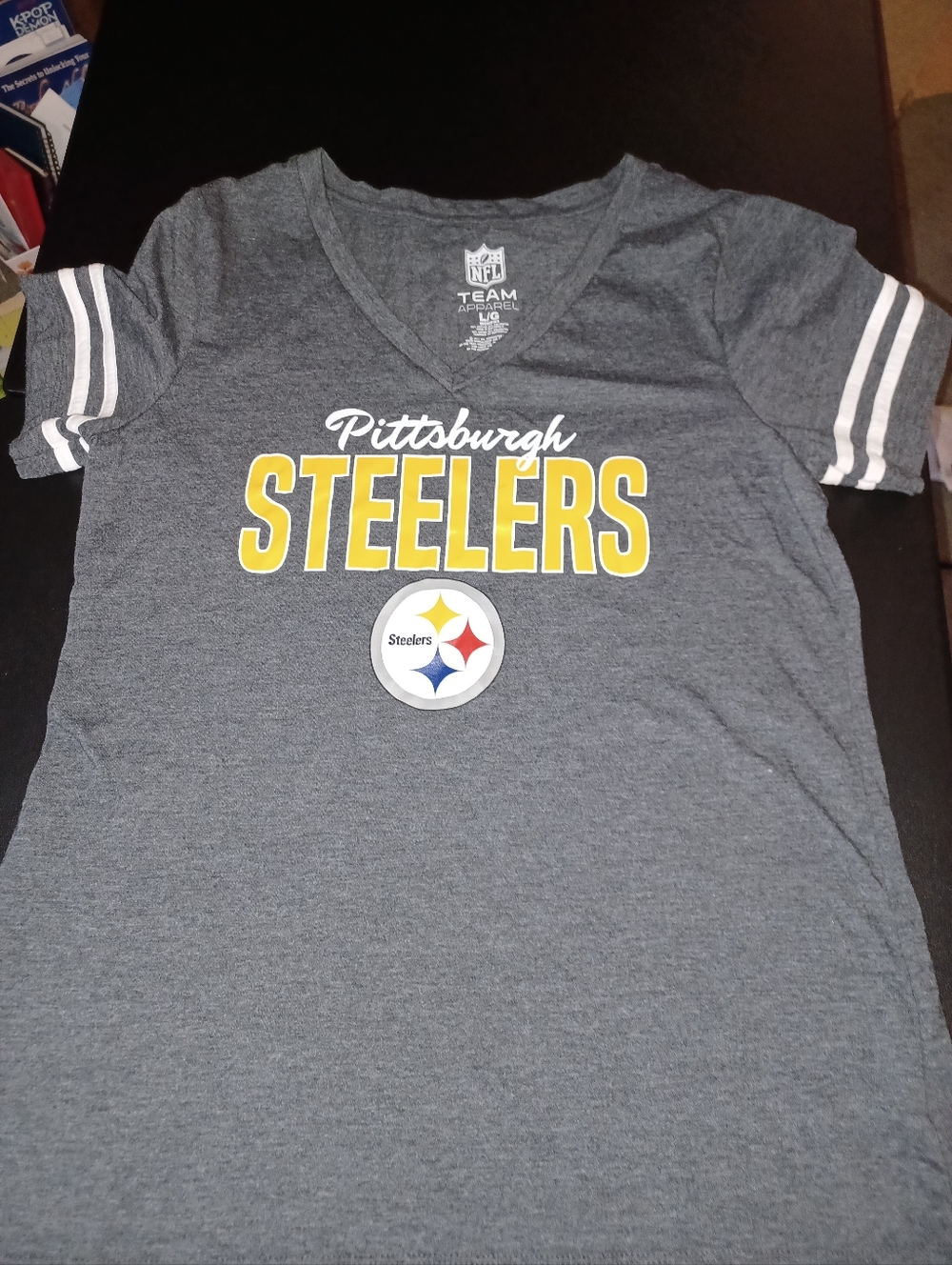 Pittsburgh Steelers Womans Shirt Size Large Gray Lg Nfl Team Apparel